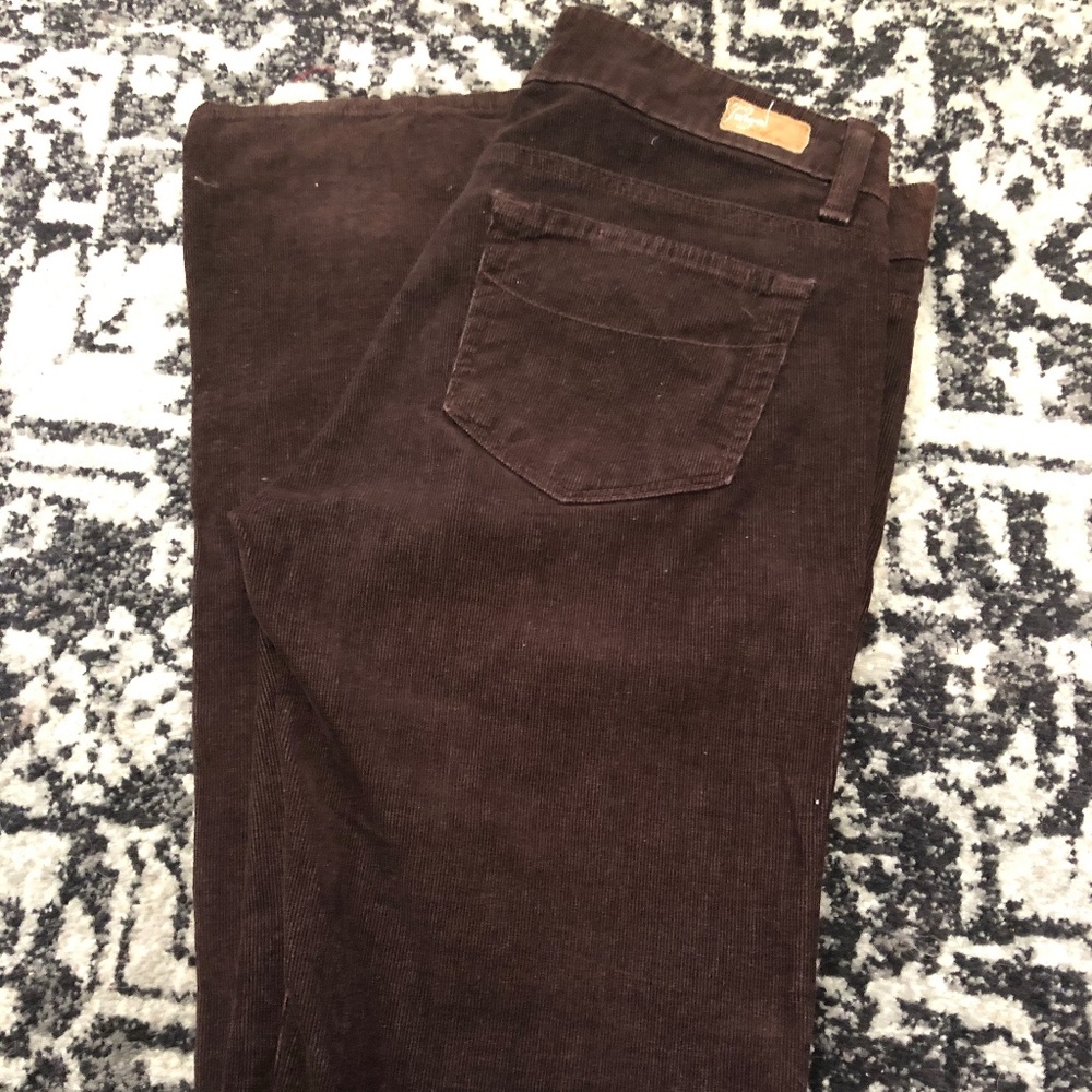 Paige Dark Brown Corduroy Skinny Jeans size 27